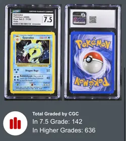 Pokemon Base Set 2 #7/130 Gyarados 2000 Holo Rare CGC 7.5 NEAR MINT+ - Image 1