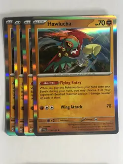 Pokemon TCG Scarlet & Violet 4x Playset Holographic Hawlucha 118/198 Near Mint - Image 1