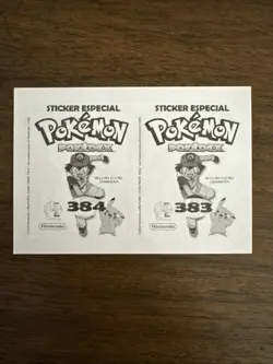 POKEMON POKEDEX Sticker #383-384 RAYQUAZA / GROUDON 2022 PERU HOLOFOIL - Image 4