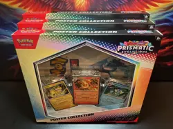 LOT OF 3 Pokemon TCG Prismatic Evolutions Poster Col 9 Boosters NEW SEALED 🐦‍🔥 - Image 1