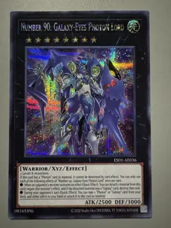 YUGIOH NUMBER 90: GALAXY-EYES PHOTON LORD ASIA ENGLISH ES01-AE036 SECRET RARE - Image 1