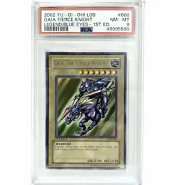 YU-GI-OH! Gaia The Fierce Knight Relief Card PSA 8 LOB-006 2002 1st Ed. Yugioh - Image 1