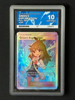 ACE 10 Green's Exploration 209/214 Full Art Pokemon Card Unbroken Bonds GEM MINT - Image 1
