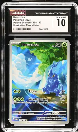 HERACROSS Paldea Evolved Illustration Rare #194 CGC 10 Pokemon [Nostalgium] - Image 1