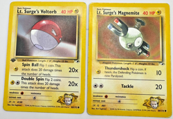 Pokemon Karte TCG Lt. Surge Voltorb 80+84/132 1.Gym Heros Vintage Englisch LP-GD - Image 1