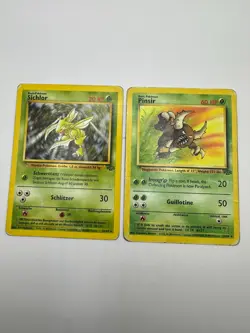 Pokemon Karte TCG Sichlor+Pinsir 25+26/64 Dschungel no Holo Rare Deutsch HP - Image 2