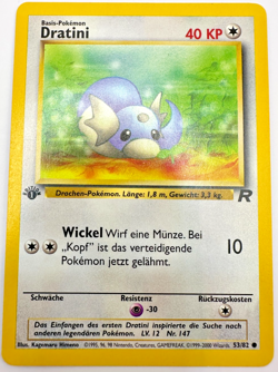 Pokemon Karte TCG Dratini 53/82 1.Team Rocket Holo Vintage Rare Deutsch EX - Image 1