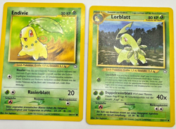 Pokemon Karte TCG Endivie+Lorblatt 29+53/111 Neo Genesis no Holo Deutsch LP - Image 1