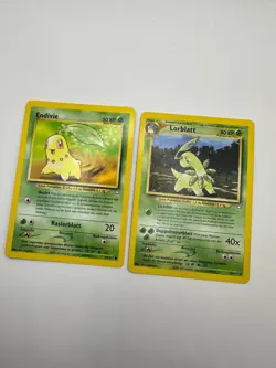 Pokemon Karte TCG Endivie+Lorblatt 29+53/111 Neo Genesis no Holo Deutsch LP - Image 2
