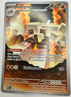 Pokemon Karte TCG Saltigant 147/132 Mega Entwicklungen FullHolo Rare Deutsch NM - Image 1