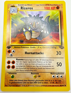 Pokemon Karte TCG Rizeros 45/62 1. Fossil No Holo Rare Vintage WOTC LP Deutsch - Image 1