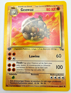 Pokemon Karte TCG Geowaz 36/62 Fossil No Holo Rare Vintage WOTC EX Deutsch - Image 1