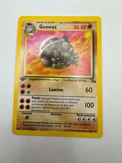 Pokemon Karte TCG Geowaz 36/62 Fossil No Holo Rare Vintage WOTC EX Deutsch - Image 2
