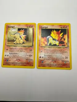 Pokemon Karte TCG Feurigel 56+57/111 Neo Genesis no Holo Vintage Deutsch LP - Image 2