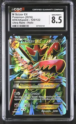 CGC 8.5 M Scizor EX 2016 BREAKpoint 120/122 Ultra Rare Holo Pokemon Card - Image 1