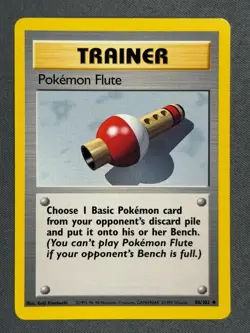 Pokemon Flute 86/102 Base Set Series Uncommon Pokemon TRAINER Card 1999 NM - Image 1