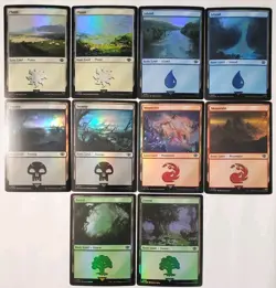 MTG Basic land (Foil) English Lord of the Rings 10 Card Land Set LOTR - Image 1