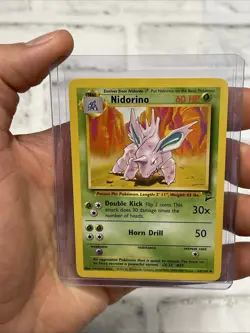 Nidorino 54/130 Base Set 2 Uncommon Vintage Pokemon Card WOTC TCG English NM Vtg - Image 1