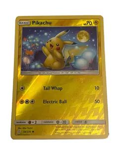 Pikachu Unified Minds 56/236 REVERSE HOLO card 2019 Pokemon TCG - LP - Image 1