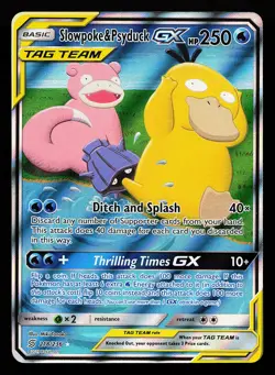 Slowpoke & Psyduck GX 218/236 Alternate Art Unified Minds Pokemon Card - Image 1