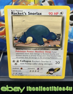 Pokemon Card Rocket's Snorlax 33/132 Gym Heroes Regular 2000 WOTC N/MINT F/S - Image 1
