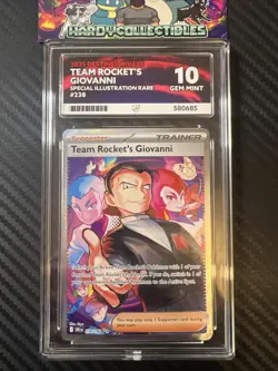 Pokemon TCG Destined Rivals Team Rockets Giovanni Card 238/182 ACE Graded 10 - Image 1