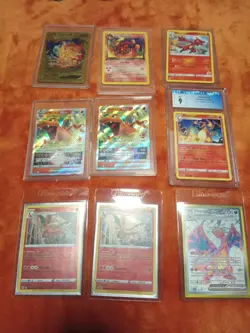 Pokemon Charizard Bundle, Lot Of 9 (One Is Graded 9) CGC Cards +++ - Image 1