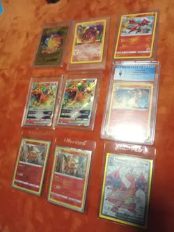Pokemon Charizard Bundle, Lot Of 9 (One Is Graded 9) CGC Cards +++ - Image 2