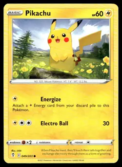 Pikachu SWSH07: Evolving Skies 049/203 LP Pokemon TCG | Buy10 Get10 Free - Image 1