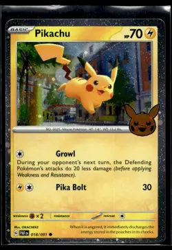 Pikachu - (Cosmos Holo) Trick or Trade BOOster Bundle 2024 018/091 LP Pokemon TC - Image 1