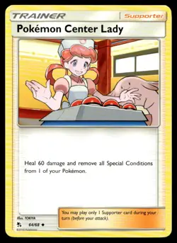 Pokemon Center Lady Hidden Fates 64/68 MP Pokemon TCG | Buy 10 Get 10 Free - Image 1