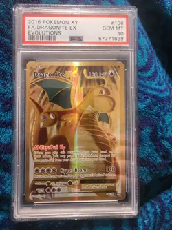 Pokemon TCG Dragonite EX Full Art Holo Card 106/108 Evolutions XY PSA 10 - Image 1
