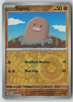 Diglett 050/165 Pokemon TCG Scarlet & Violet 151 Reverse Holo (Light Play) LP 1 - Image 1