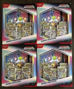 LOT OF 4 Pokemon Prismatic Evolutions Binder Collection - New & Factory Sealed - Image 1