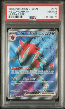 2025 POKEMON JTG EN-JOURNEY TOGETHER ULTRA RARE #175 N'S ZOROARK EX PSA 10 - Image 1