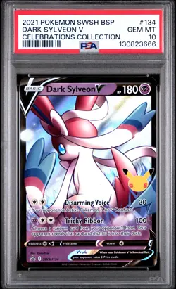 2021 Pokemon SWSH Black Star Promo #134 Dark Sylveon V Celebrations PSA 10 - Image 1