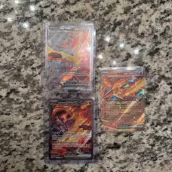 Team Rocket's Moltres ex Destined Rivals Stamp UPC Set Pokemon TCG 229/182 NM x3 - Image 1