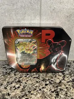 Pokemon Scarlet & Violet Destined Rivals Team Rocket Tin Persian EX Sealed - Image 1