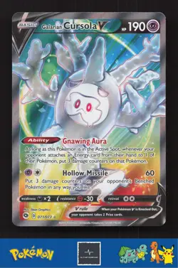 2020 Pokemon SWSH Champion's Path 71/73 Galarian Cursola V - Image 1