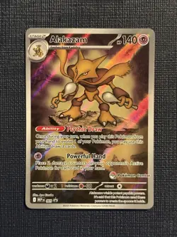 2025 Pokemon Center Stamp Alakazam 009 Black Star Promo Mega Evolution (MINT) - Image 1