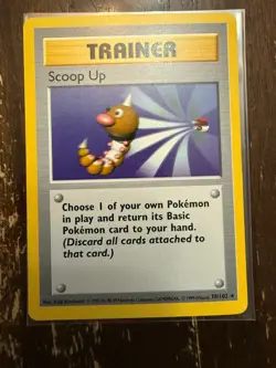 Pokemon TCG Scoop Up Shadowless Base Set Trainer 78/102 Unlimited Rare LP Matt - Image 1