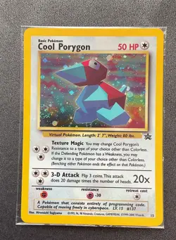 2000 Pokemon WOTC Black Star Promo -Cool Porygon- #15 SEALED - Image 1