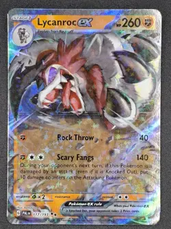 Lycanroc EX, 117/193, Paldea Evolved, Holo Rare, NM - Image 1