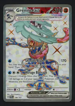Greninja ex 198/167 SV06: Twilight Masquerade Ultra Rare Pokemon TCG - Image 1