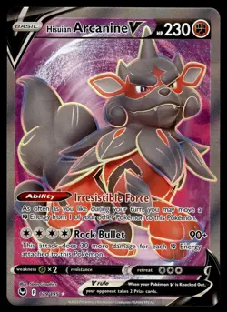 Hisuian Arcanine V (Full Art) 179/195 SWSH12: Silver Tempest Pokemon - Image 1