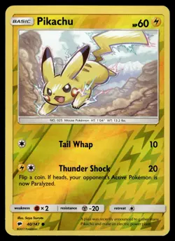 Pikachu Reverse Holo 40/147 SM - Burning Shadows Pokemon - Image 1
