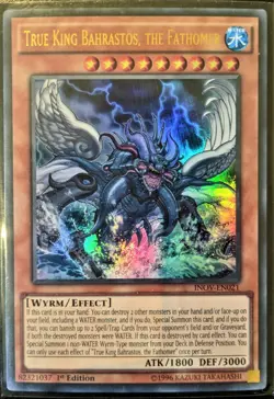 YuGiOh True King Bahrastos, the Fathomer Ultra Rare 1st Edition INOV-EN021 NM - Image 1