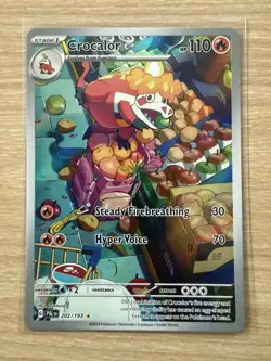 Pokemon TCG Card Crocalor 202/193 Paldea Evolved Illustration Rare Holo - NM / M - Image 3