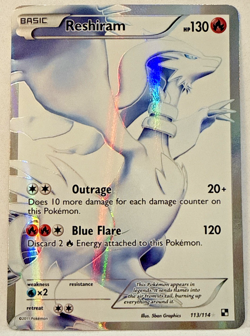 Reshiram (113 Full Art) 113/114 Black & White Holo Pokemon Card - Image 1