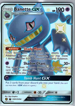 Banette GX SV61/SV94 Hidden Fates: Shiny Vault - Pokemon Card - NM - Image 1